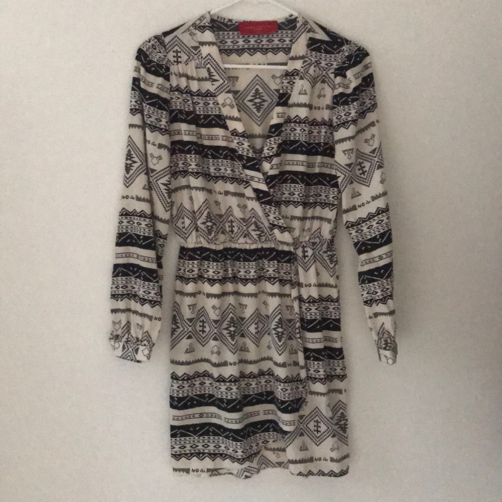 Akira black and white print dress